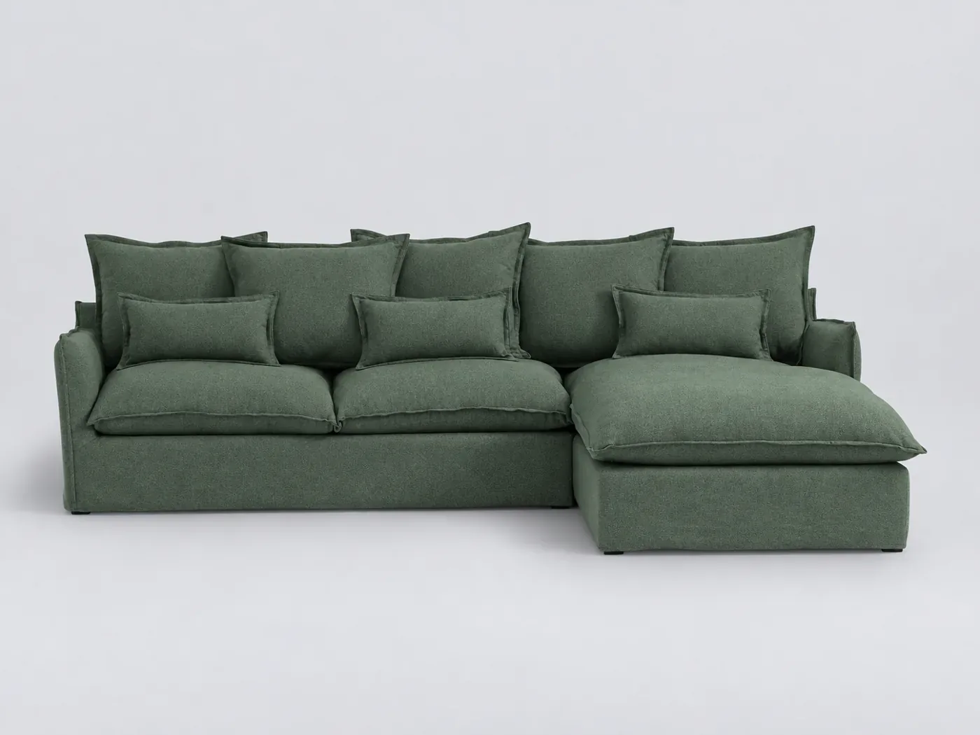 Canapé Odna La Redoute, 4 places d'angle convertible, coloris vert forêt