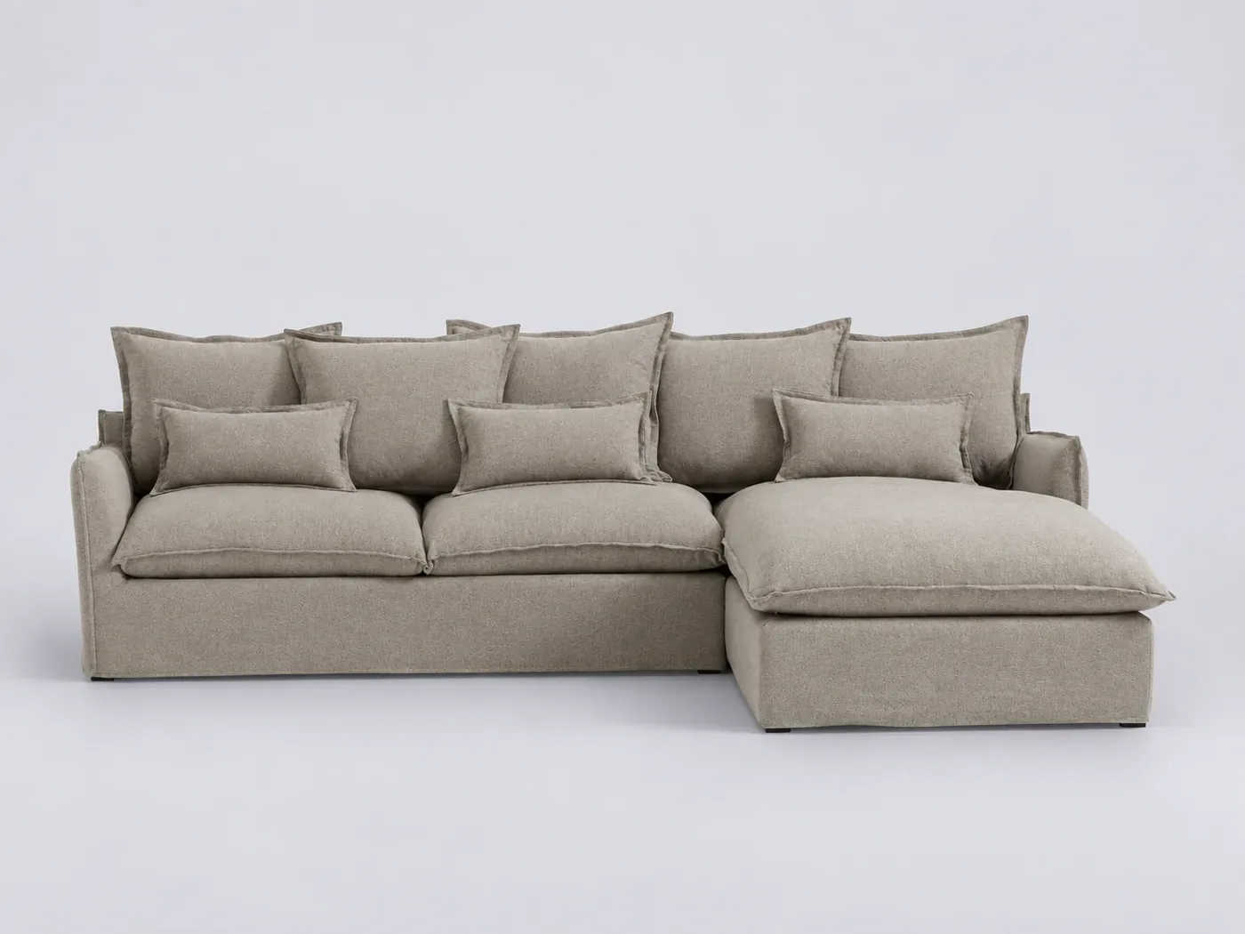 Canapé Odna La Redoute, d'angle convertible, coloris vert grisé
