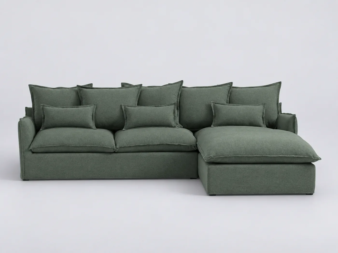 Canapé Odna La Redoute, 4 places d'angle fixe, coloris vert forêt