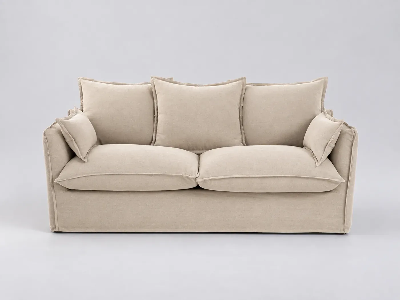 Canapé Odna La Redoute, 2 places droit convertible, lin épais, coloris naturel