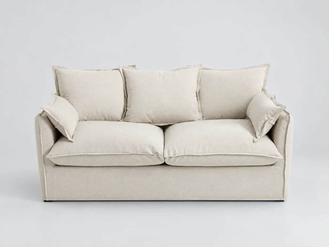 Canapé Odna La Redoute, 2 places droit convertible, polyester, coloris ecru