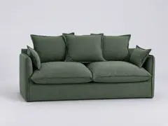 Canapé Odna La Redoute, 2 places droit convertible, polyester, coloris vert forêt
