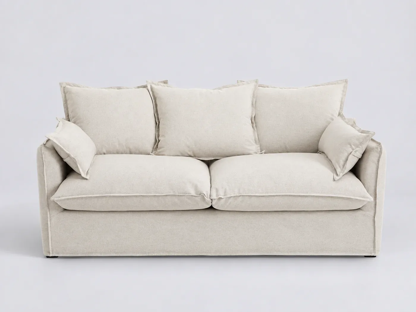 Canapé Odna La Redoute, 3 places droit convertible, polyester, coloris ecru