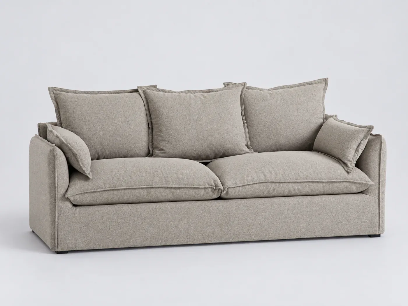 Canapé Odna La Redoute, 4 places droit convertible, polyester, coloris vert grisé