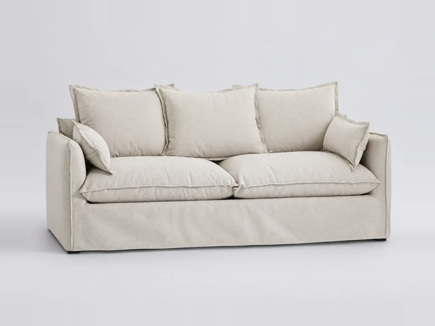 Canapé Odna La Redoute, 2 places droit fixe, polyester, coloris ecru
