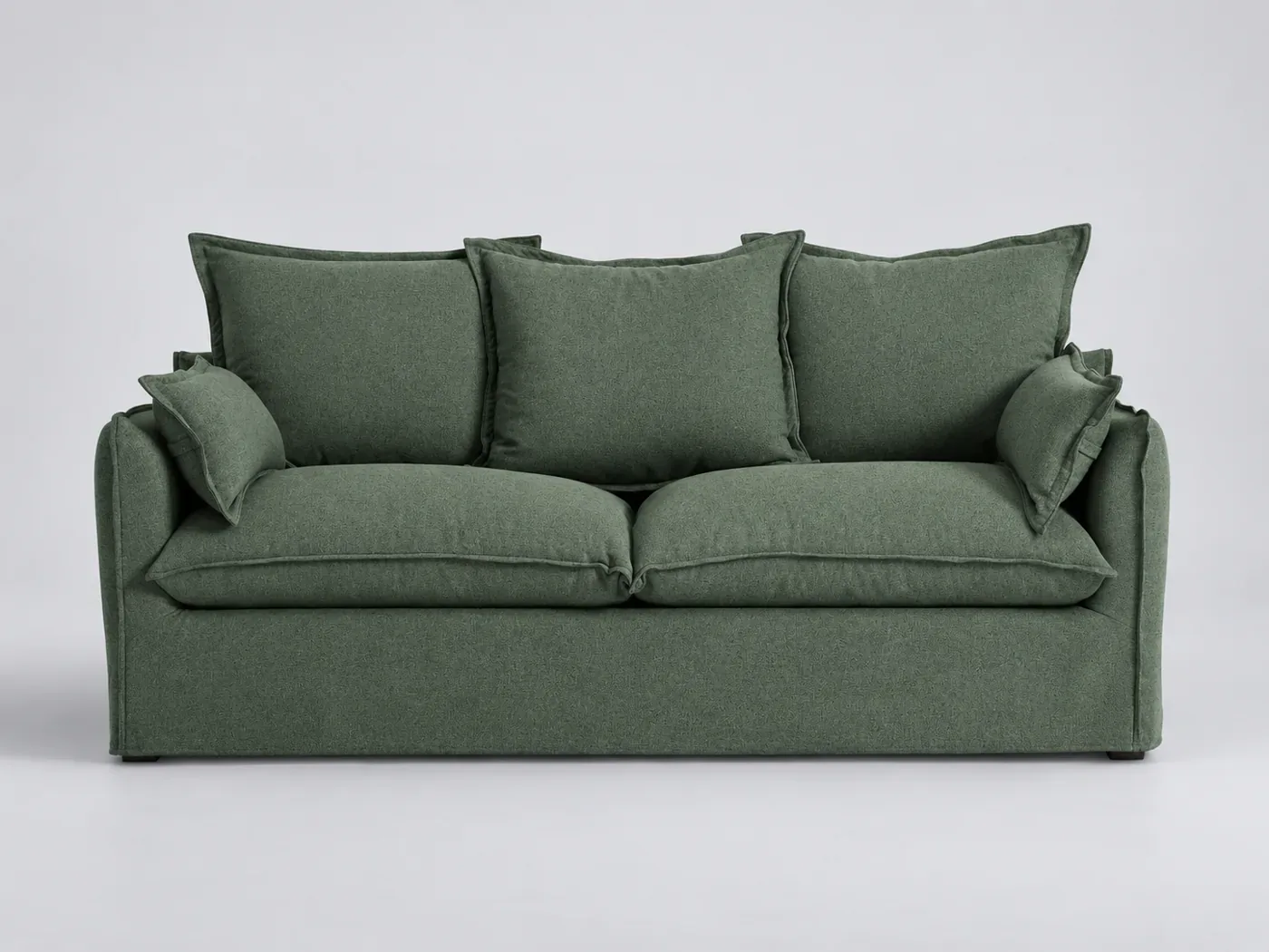 Canapé Odna La Redoute, 2 places droit fixe, polyester, coloris vert forêt