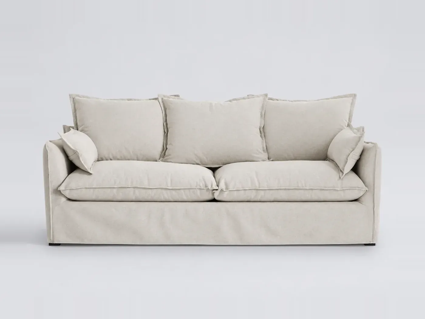 Canapé Odna La Redoute, 3 places droit fixe, polyester, coloris ecru