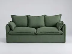 Canapé Odna La Redoute, 3 places droit fixe, polyester, coloris vert forêt