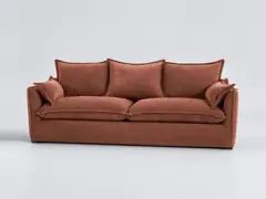 Canapé Odna La Redoute, 4 places droit fixe, tissu chiné, coloris brique rosé