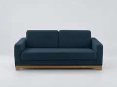 Canapé Ajis La Redoute, 2 places droit convertible, coloris bleu nuit