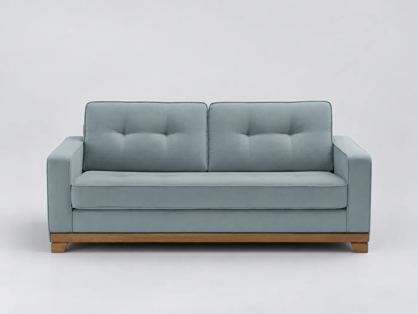 Canapé Ajis La Redoute, 3 places droit convertible, coton et lin, coloris bleu grisé
