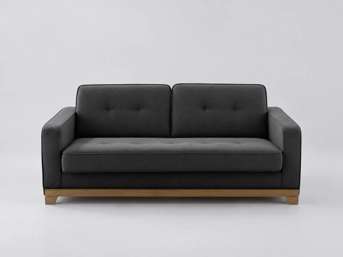 Canapé Ajis La Redoute, 2 places droit fixe, coloris gris anthracite