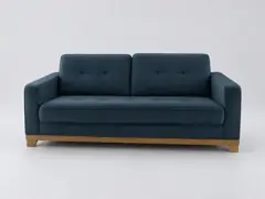 Canapé Ajis La Redoute, 3 places droit fixe, coloris bleu nuit