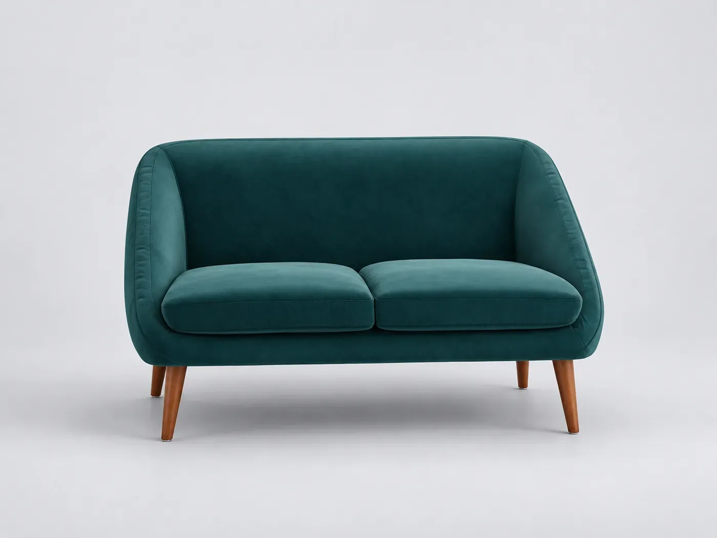 Canapé Semeon La Redoute, 2 places droit fixe, velours, coloris vert jade