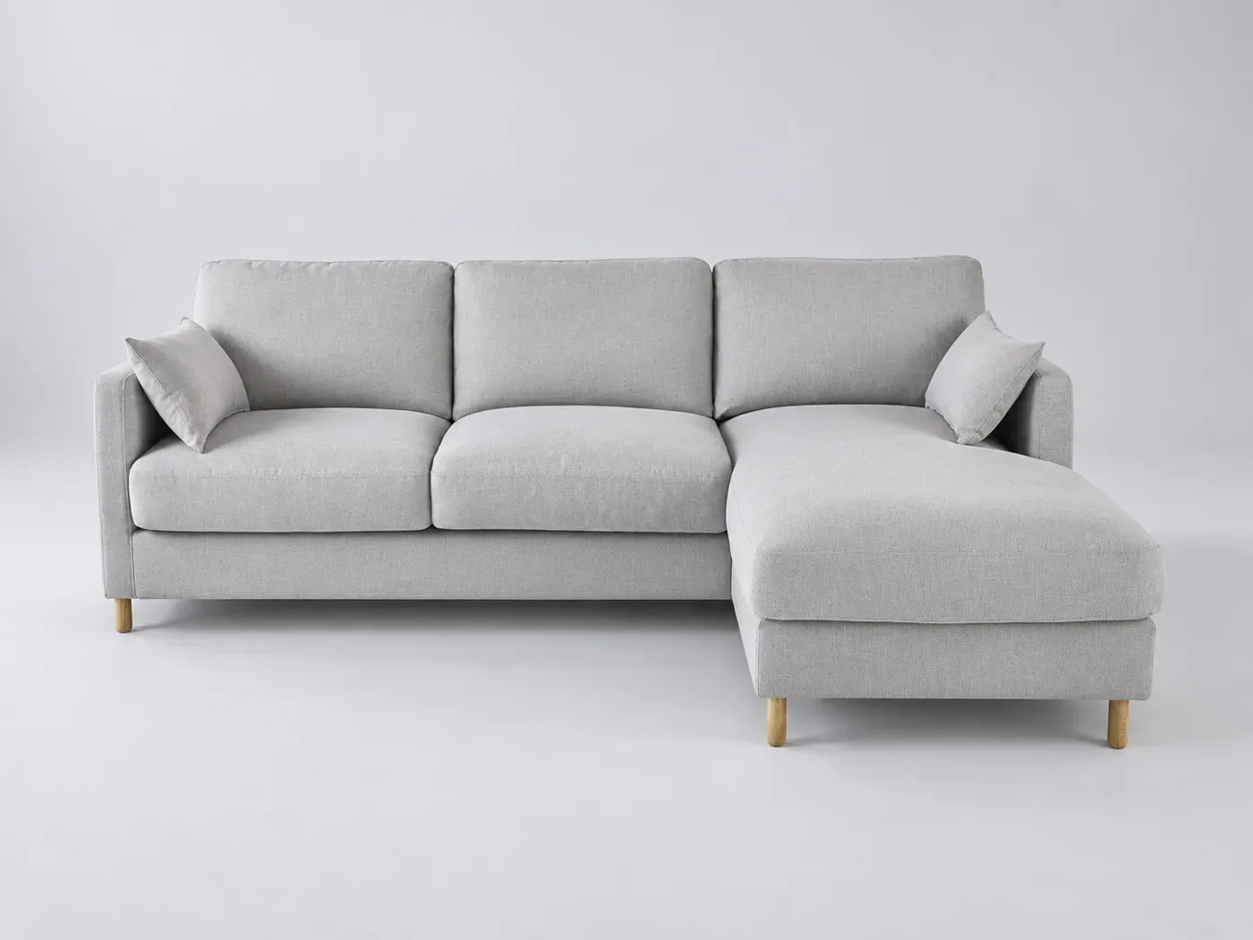 Canapé Julian Maisons du Monde, 5 places d'angle convertible, coloris gris clair