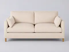 Canapé Julian Maisons du Monde, 3 places droit convertible, velours côtelé, coloris beige, velours côtelé