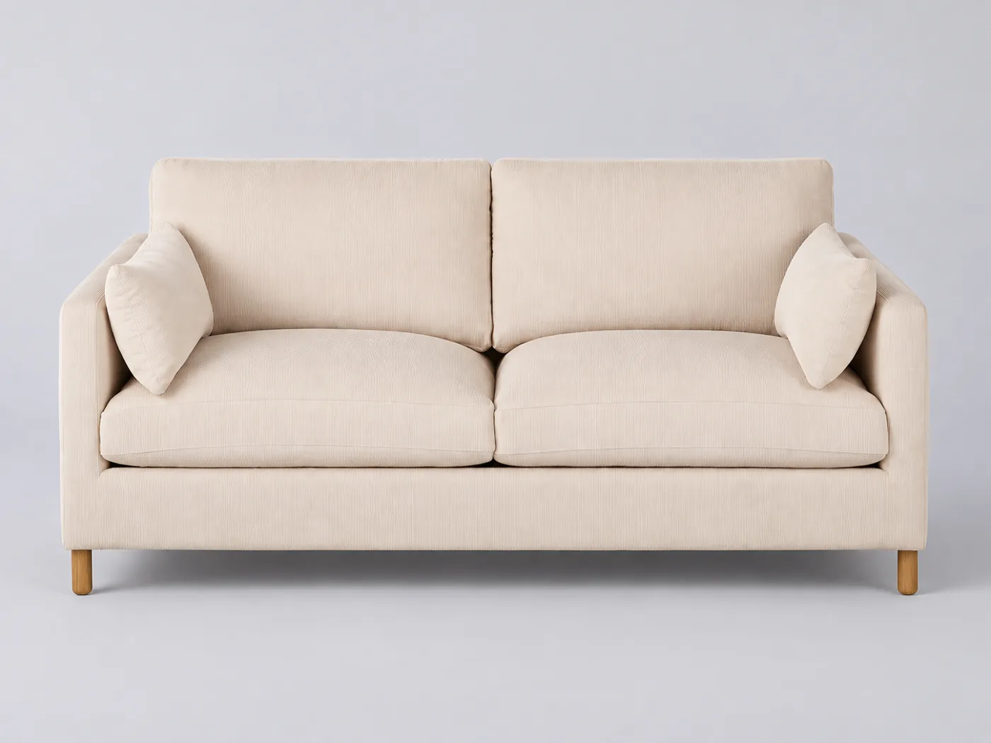 Canapé Julian Maisons du Monde, 3 places droit convertible, velours côtelé, coloris beige, velours côtelé