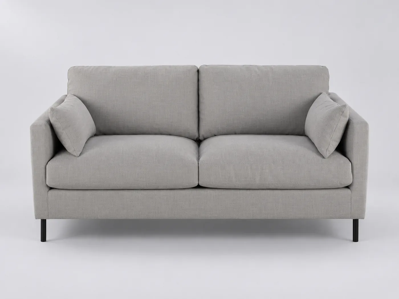 Canapé Julian Maisons du Monde, 2 places droit fixe, coloris gris clair