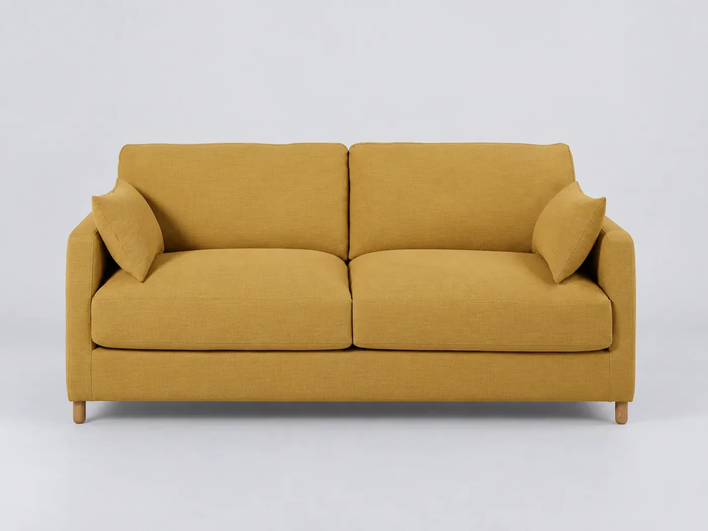 Canapé Julian Maisons du Monde, 3 places droit fixe, coloris moutarde