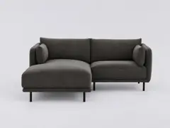 Canapé Victor La Redoute, 3 places d'angle fixe, coloris gris anthracite