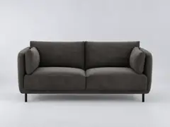 Canapé Victor La Redoute, 2 places droit fixe, coloris gris anthracite