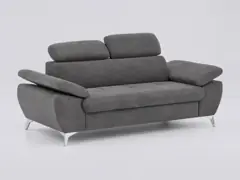 Canapé Ally 2 Conforama, 2 places droit fixe, microfibre, coloris gris