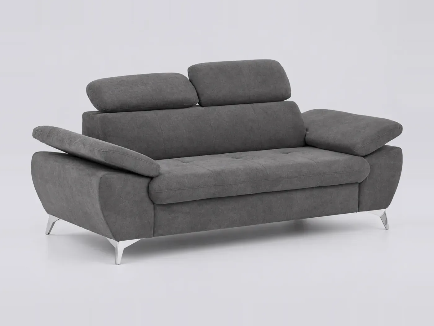 Canapé Ally 2 Conforama, 2 places droit fixe, microfibre, coloris gris