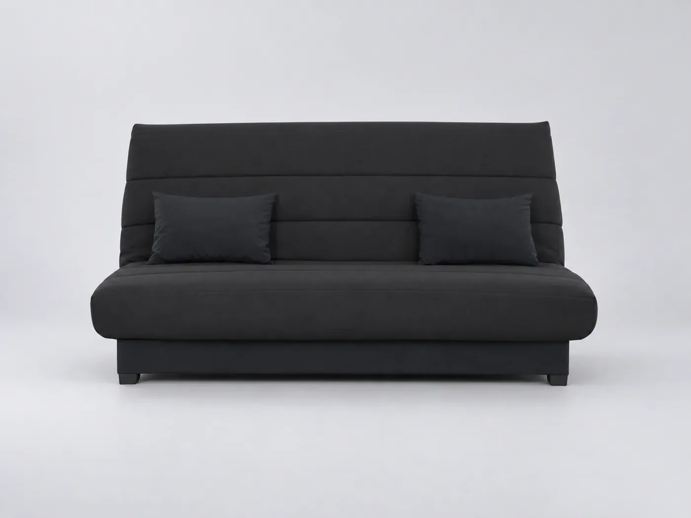 Canapé Olivia Maisons du Monde, 2 places droit convertible, coloris rangement integre pearl noir
