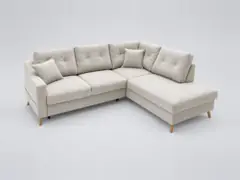 Canapé Sweden Bobochic, 5 places d'angle convertible en L, coloris beige
