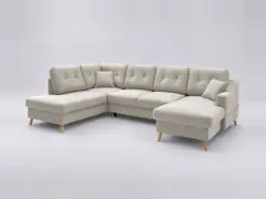 Canapé Sweden Bobochic, 5 places panoramique convertible, coloris beige