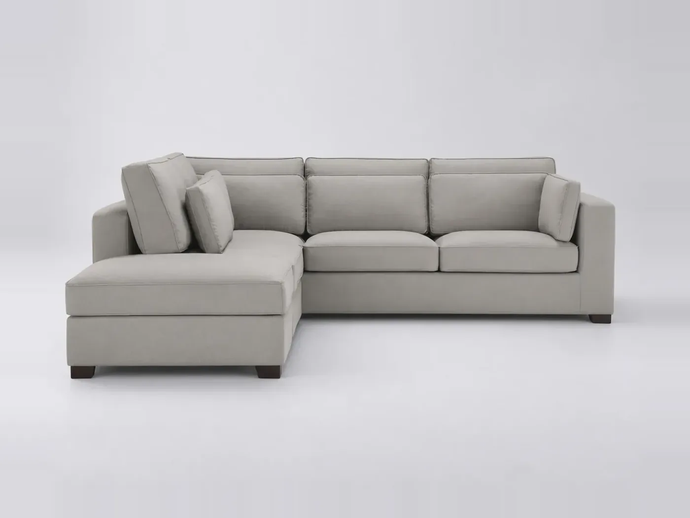 Canapé Milano Maisons du Monde, 5 places d'angle fixe, coloris gris clair