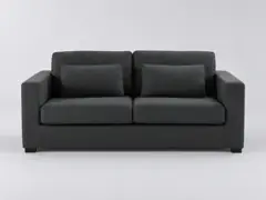 Canapé Milano Maisons du Monde, 2 places droit convertible, coloris gris anthracite