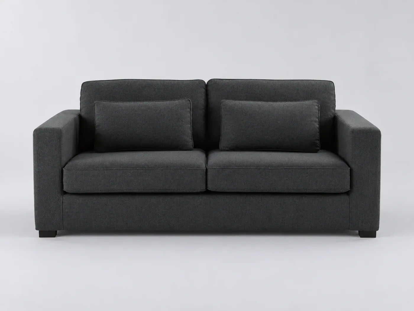 Canapé Milano Maisons du Monde, 2 places droit convertible, coloris gris anthracite