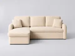 Canapé Milano Maisons du Monde, 3 places droit convertible, bouclette, coloris lignes arrondies