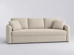 Canapé Milano Maisons du Monde, 3 places droit fixe, bouclette, coloris cosy rond tissu bouclettes creme