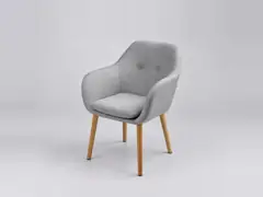 Fauteuil Arnold Maisons du Monde, fauteuil, tissu, coloris gris clair