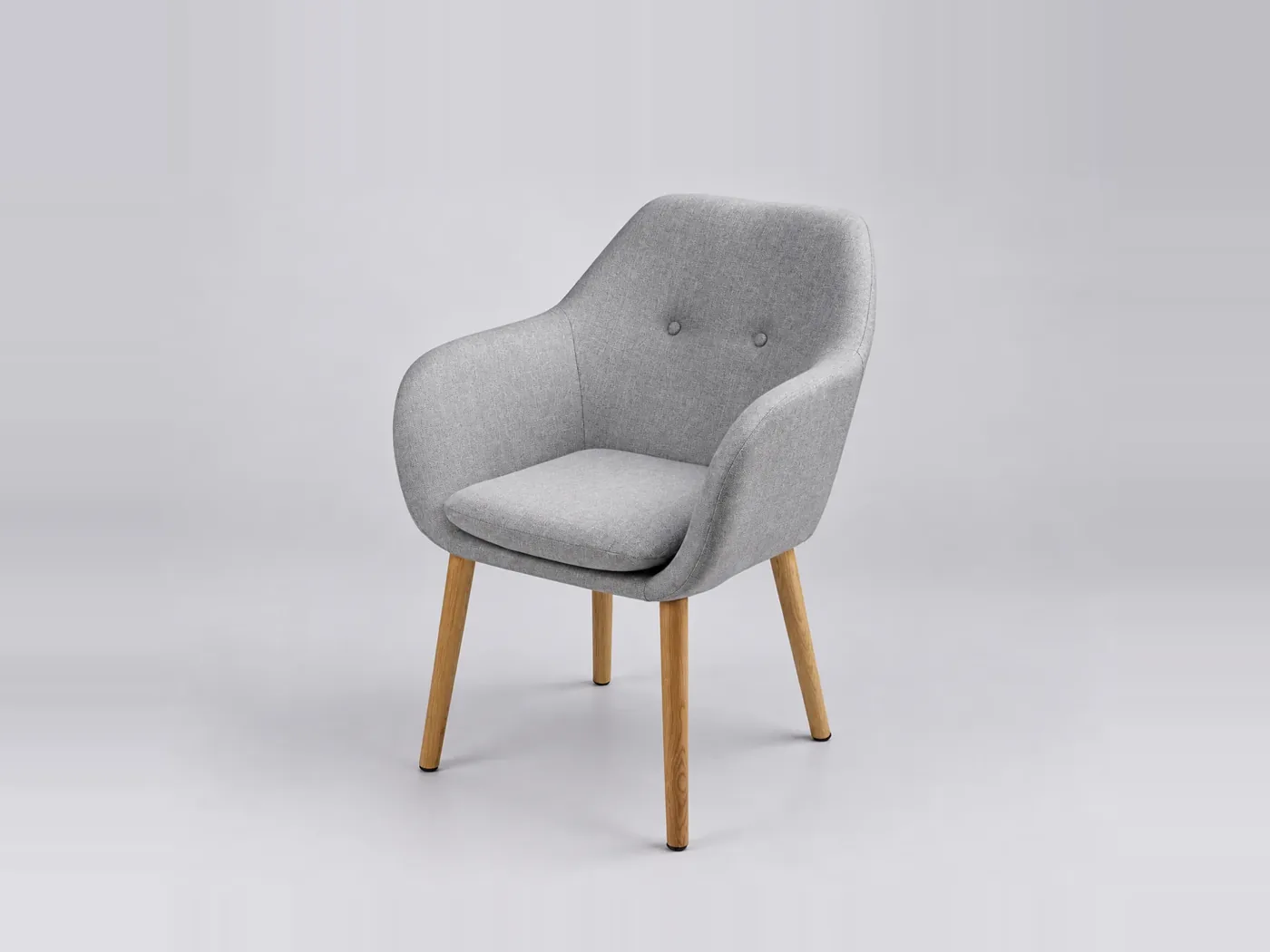 Fauteuil Arnold Maisons du Monde, fauteuil, tissu, coloris gris clair