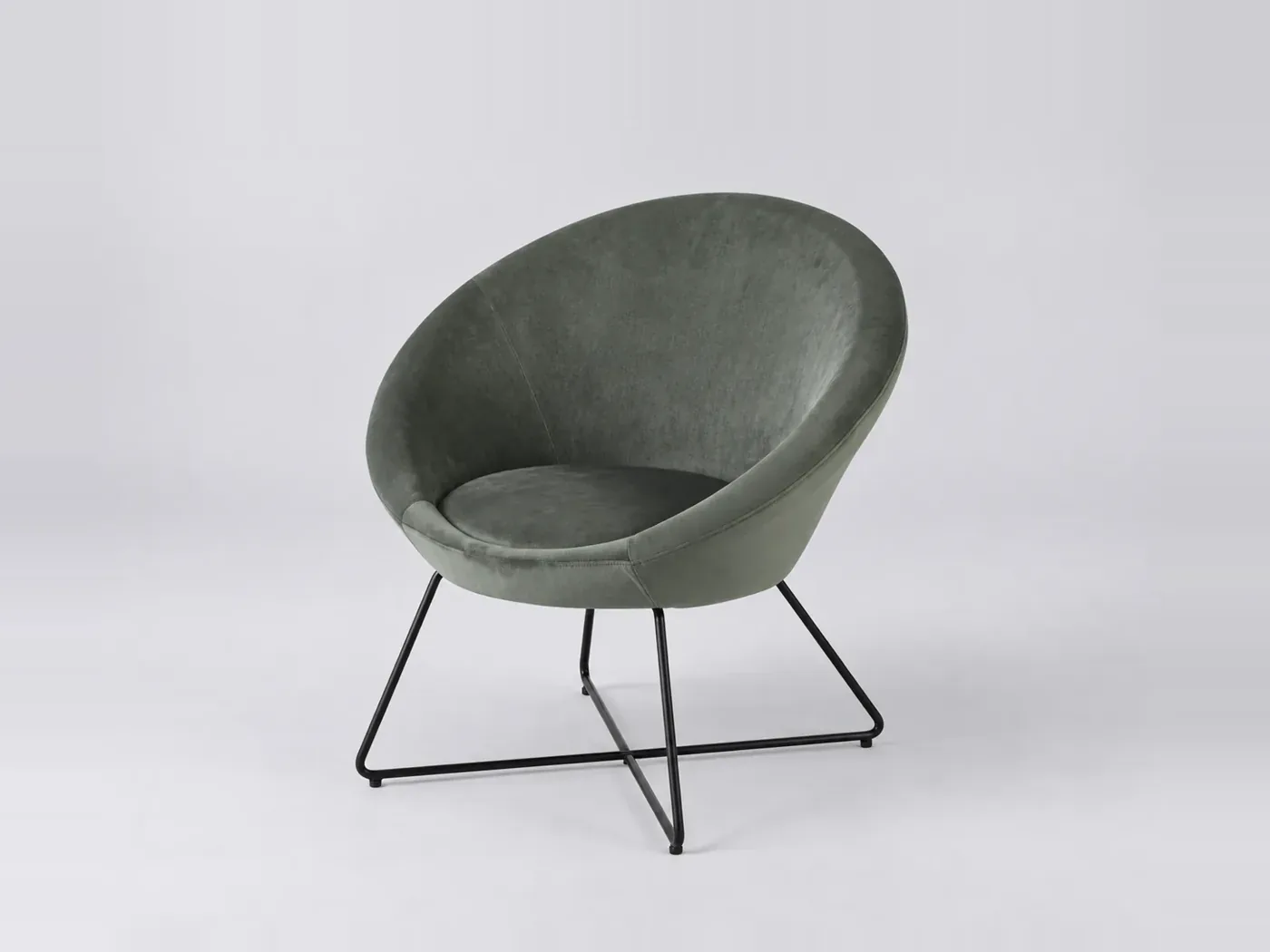 Fauteuil Hip Hop Maisons du Monde, velours, coloris vert