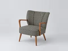 Fauteuil Meyer Maisons du Monde, fauteuil, tissu, coloris noir et blanc (motifs graphiques)