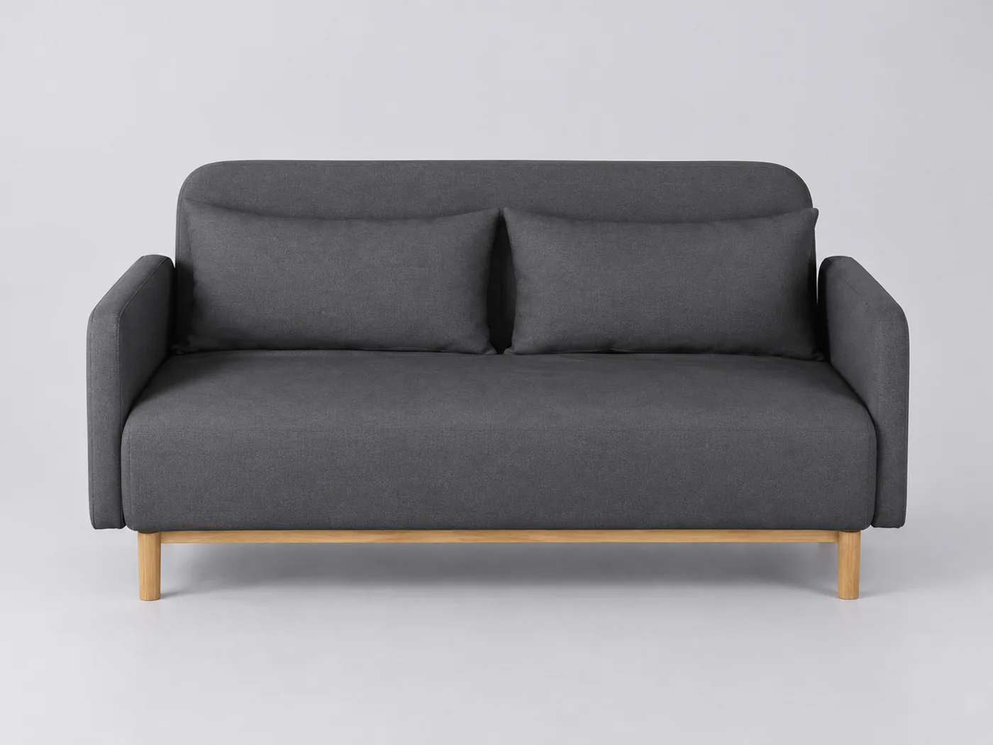 Canapé Nia Maisons du Monde, 2 places droit convertible, coloris anthracite