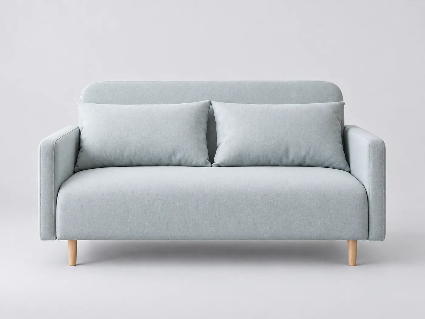 Canapé Nia Maisons du Monde, 2 places droit convertible, coloris vert d'eau