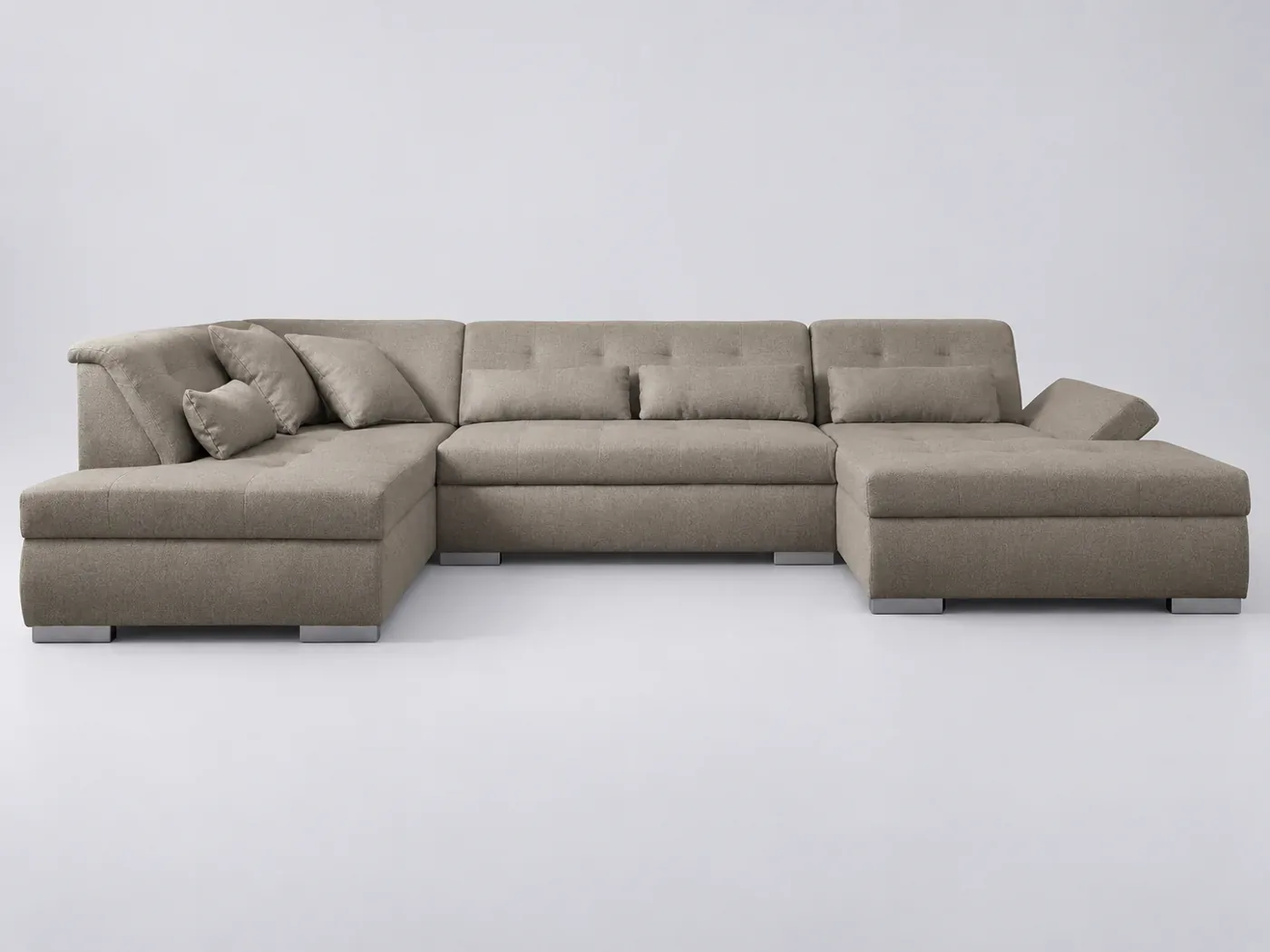 Canapé Vermont La Redoute, 7 places panoramique fixe, coloris beige