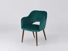 Fauteuil Sacha Maisons du Monde, velours, coloris vert