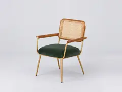 Fauteuil Rosalie Maisons du Monde, velours, coloris vert