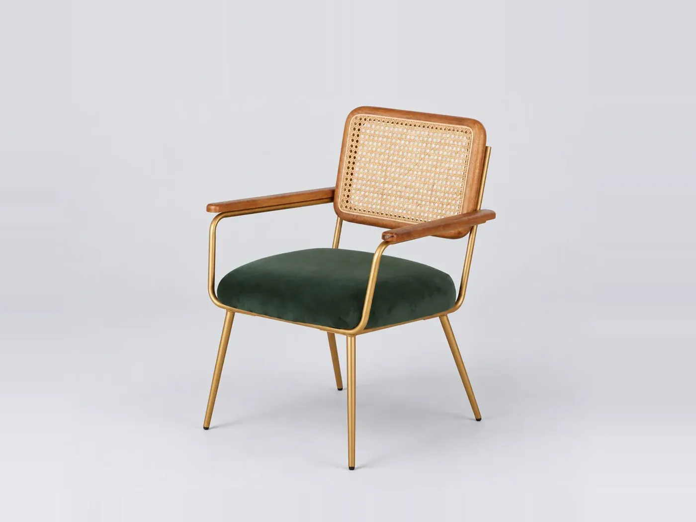 Fauteuil Rosalie Maisons du Monde, velours, coloris vert