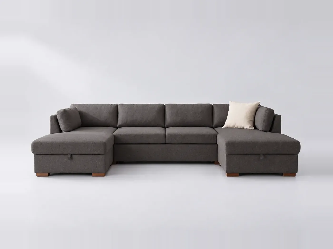 Canapé Times Square Maisons du Monde, 7 places panoramique convertible, coloris gris