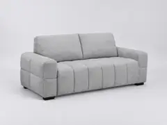 Canapé Morea But, 3 places droit convertible, coloris gris clair