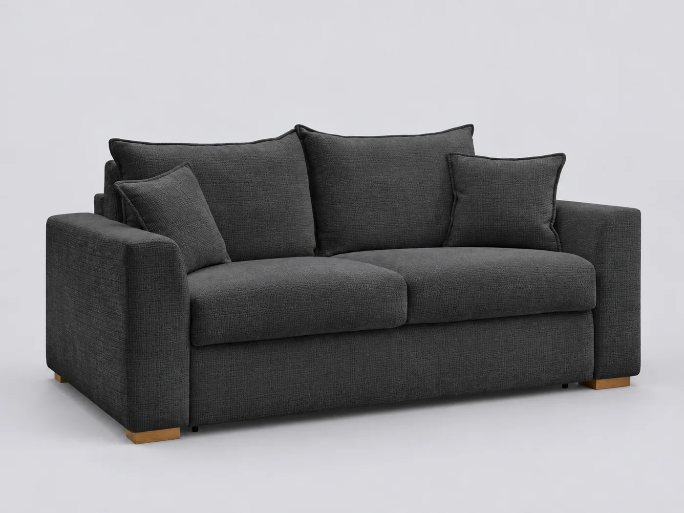 Canapé Augustin Bobochic, 3 places droit convertible express, coloris noir