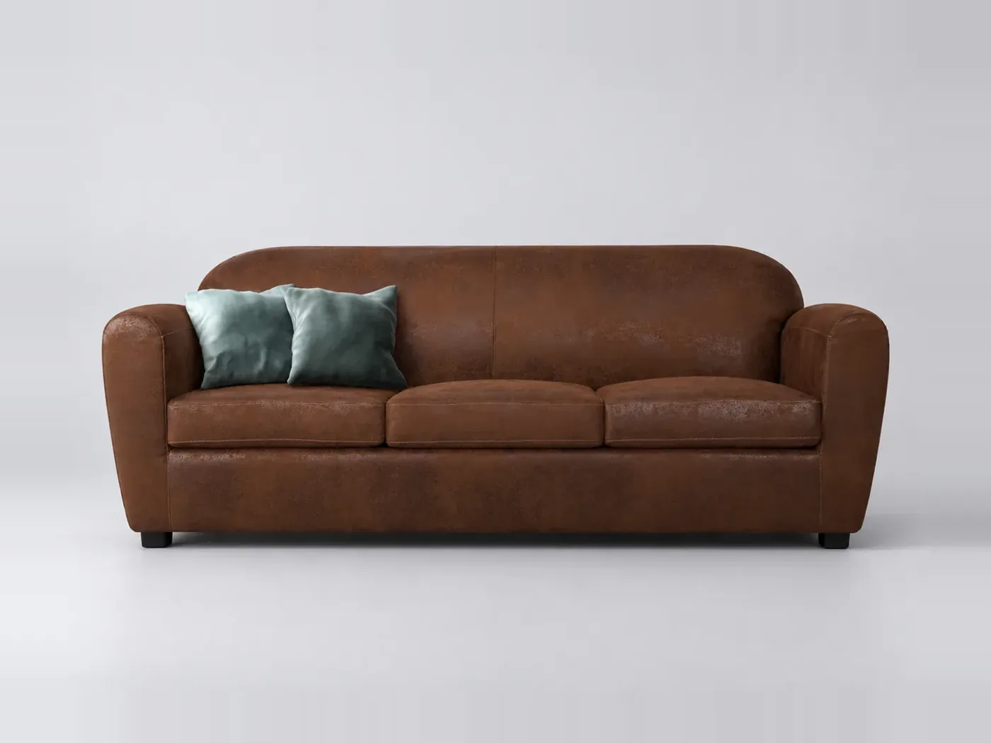 Canapé Owen Best Mobilier, 4 places droit fixe, cuir, coloris marron