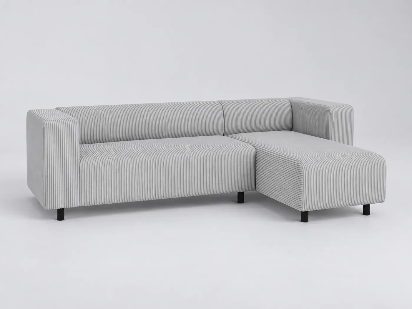 Canapé Nils Maisons du Monde, 4 places d'angle fixe, coloris gris clair